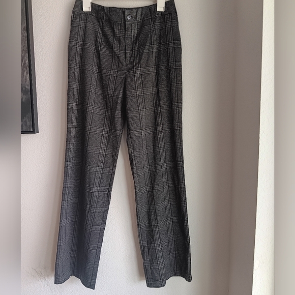 SANCTUARY Evereve Chcarcoal Plaid Soho Trouser Pant - Picture 8 of 8